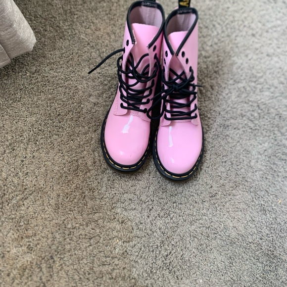 Dr. Martens Pink Lace-Up Boots - Picture 1 of 5